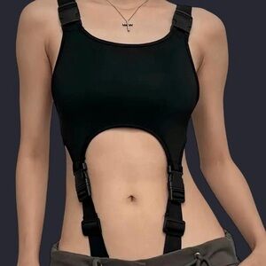 Black Adjustable Strap Bodysuit